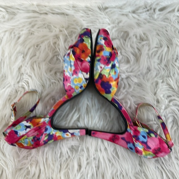 K9 By Rocket Dog Pumps Heel Size 8.5 Ankle Strap Buckle Pink Floral Jazzin Homer - Picture 8 of 14